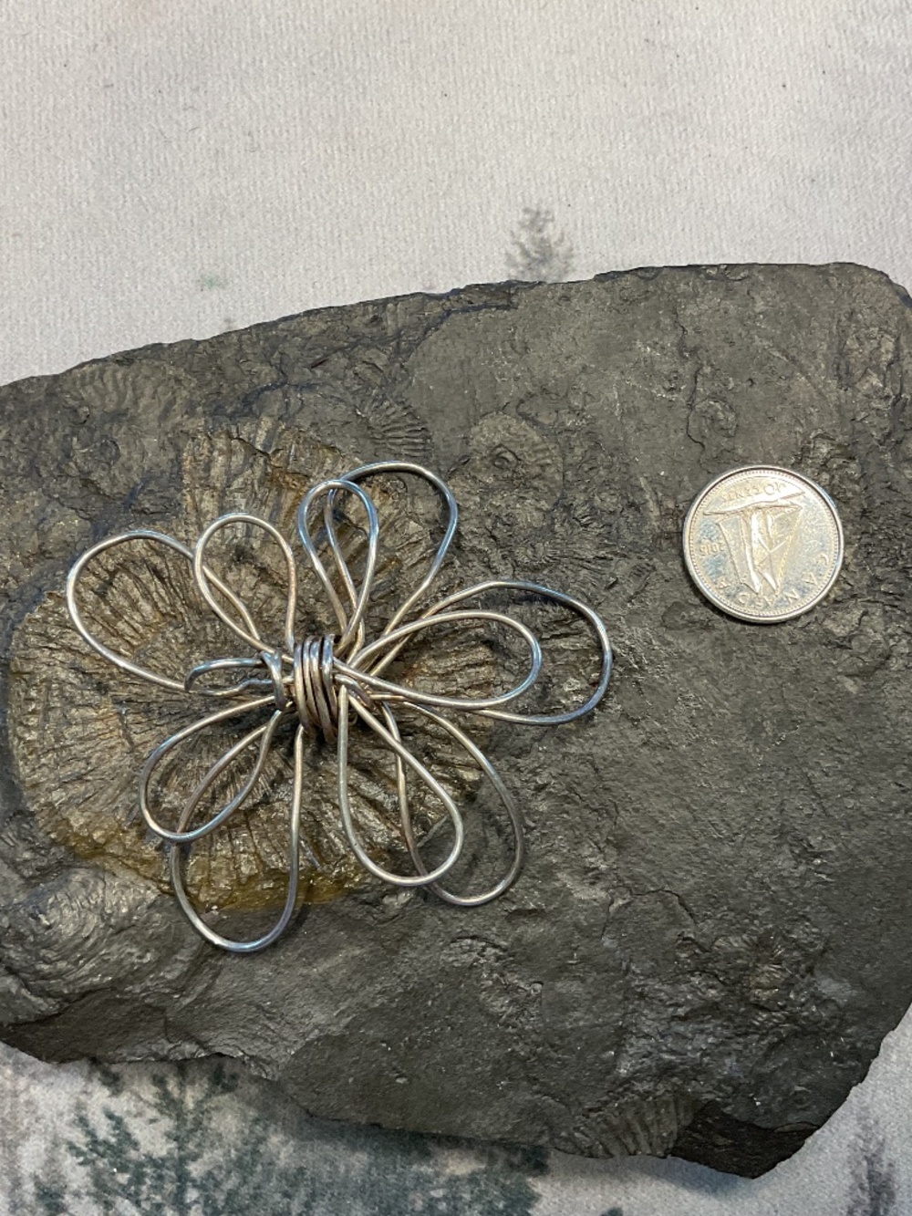Custom made flower .925 silver